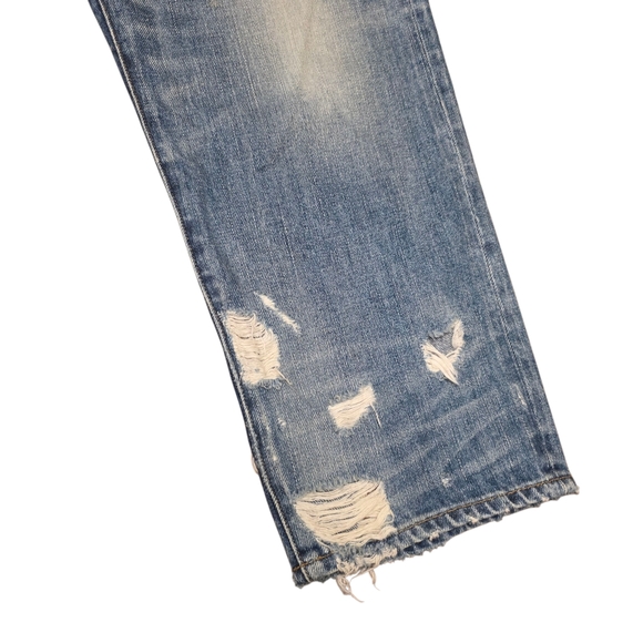 Madewell Rivet & Thread High-Waist Distressed Stovepipe Boyfriend Jeans Size 27 - Picture 9 of 14